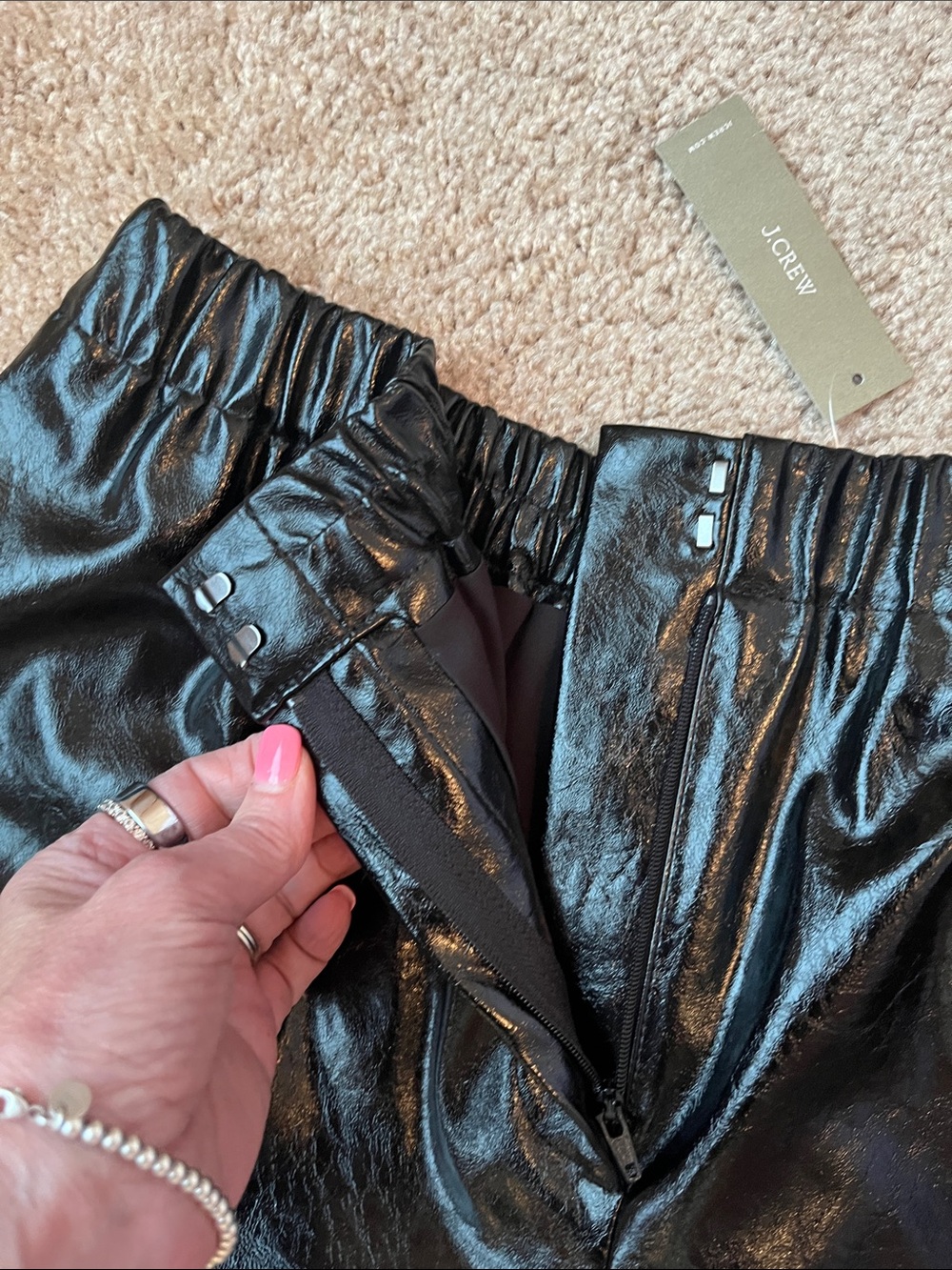 NWT J. Crew Patent Faux Leather Boxer Shorts - Picture 3 of 9